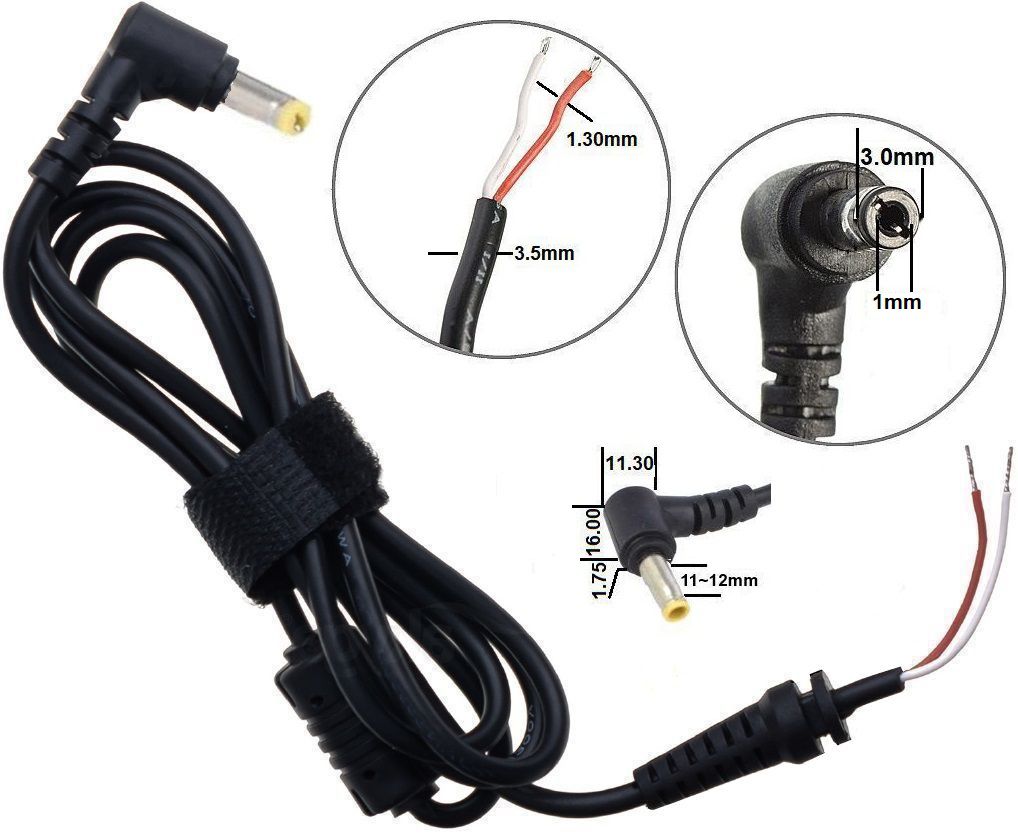 Conector Jack Acodado 3x1mm con Cable-pasacable